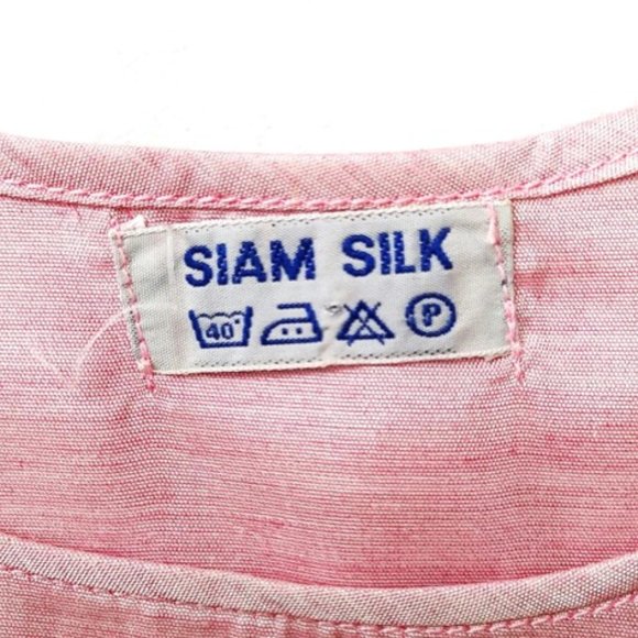 SIAM SILK 100% Thai Silk PINK Womens Tank Top Slip-on Round Neckline Sleeveless - Picture 7 of 12